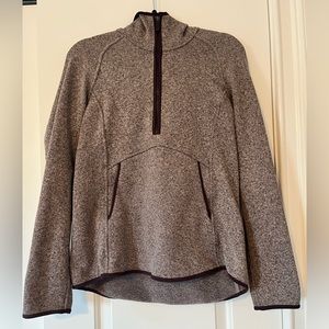 🍋Lululemon Fleece & Thank you half zip hooded heathered purple pullover size 10